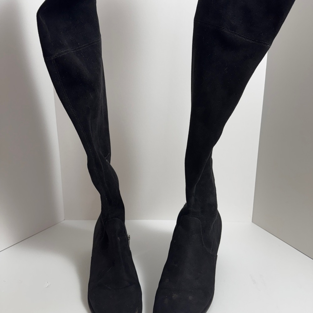 Marc Fisher Black tall suede boots size 9 - Picture 3 of 6